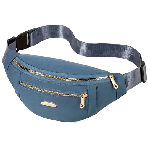 Fanny Pack Waist Pack for Women, Crossbody Purse Waist Bag for Running Sports Travel - color: F Blue