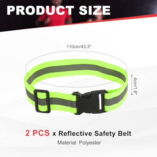 Reflective Safety Belt Adjustable - color: Fluorescent Green