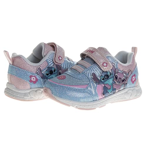 Disney Lilo & Stitch Shoes LED Light Up Sneaker Girls Toddler-Little Kids - color: Pink/Blue, size: 11 Little Kid
