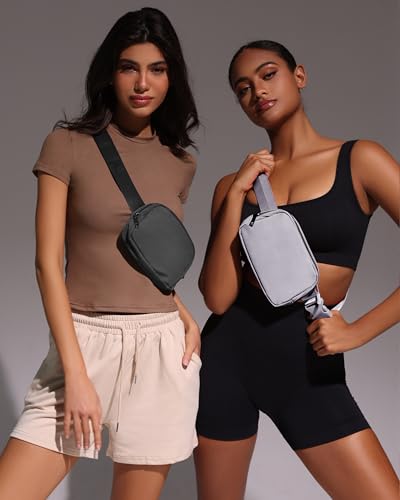 YOSHUYUKI Fanny Pack Crossbody Bag Trendy Waterproof Small Cross Body Purse for Women Men Fashion Waist Packs Mini Belt Pouch Chest Bum Hip Bag Lulu Dupes for Travel Vacation Running Dim Grey - color: Dim Grey