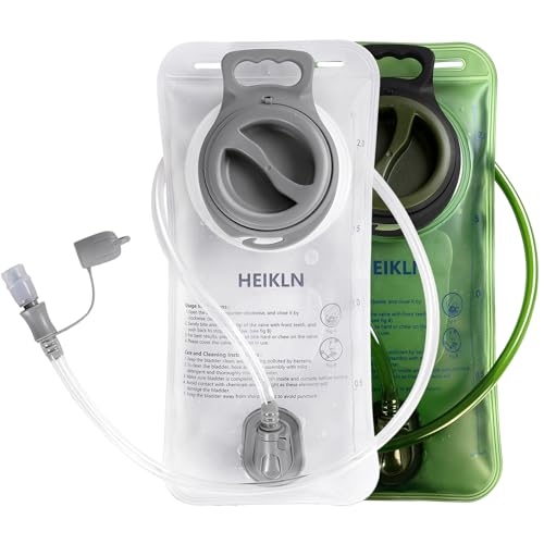 HEIKLN Hydration Bladder 1.5L-2L-2.5L-3L,Leak Proof Water Reservoir, BPA Free Military Water Storage Bladder Bag Hydration Pack Replacement Easy Clean for Bicycling Hiking Camping Hunting Running - color: 2L Green White