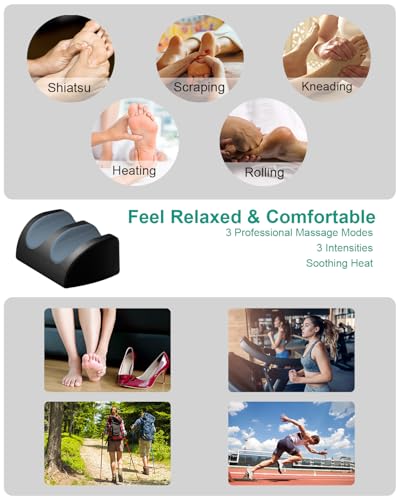 LINGTENG Foot Massager with Heat and Foot Massage, Electric Foot Massager with Cord Remote Control, Birthday Gifts for Mom and Dad (Black - Corded Electric) - style: FM02