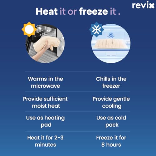REVIX Extra Large Microwavable Heating Pad for Back, Moist Heat Wrap - color: Beige
