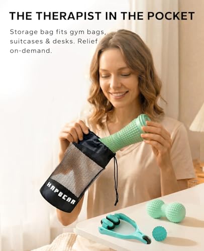 HAPBEAR Massage Ball Set 4 PC, Plantar Fasciitis Relief, with Storage Bag