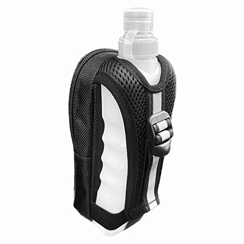 HydroBlast Handheld Running Water Bottle 12 oz of Quick Hydration for Long Distance Running with Large Storage Holder for Phone