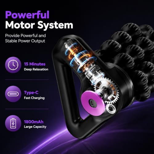 Electric Multi Roller Massager, 5-Speed Cordless Relaxer for Feet & Legs
