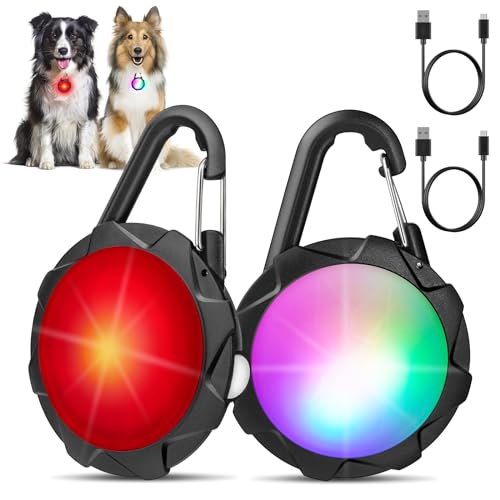 Super Bright Dog Collar Light for Night Walking, 4 Modes, Waterproof, 2 Pcs