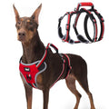 PUPTECK Escape Proof Dog Harness with Padded Handle, No Pull Pet Vest Harness Durable Reflective for Medium Large Dogs Walking Training and Running, Red, M - color: Red, size: Medium