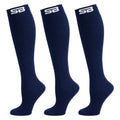 SB SOX 3-Pair Compression Socks (15-20mmHg) - color: Solid Navy, size: XXL