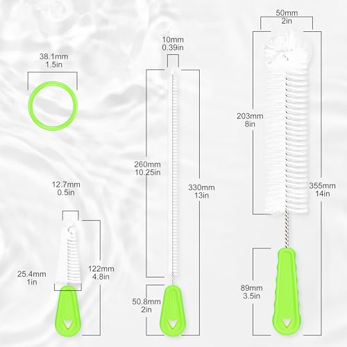 Rnoafmu Bottle Brush Set of 3, 14'' Water Bottle Brush & 13'' Straw Cleaner