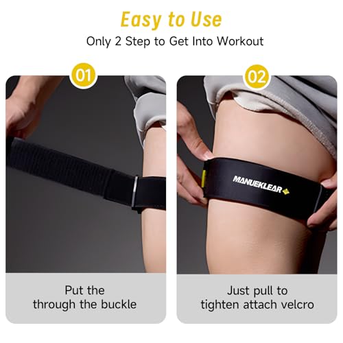 MANUEKLEAR Blood Flow Restriction Bands for Women Butt Lift - color: Black-Yellow