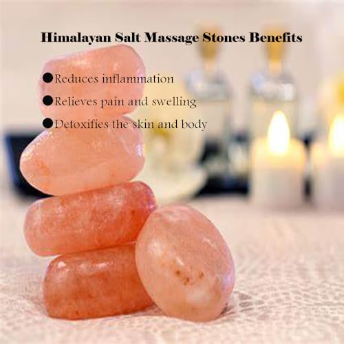 2 Pcs Himalayan Salt Hot Massage Stones Cold Stones Set Warm Rocks Kit for Facial SPA 3.14 * 3.14in - size: ROUND SHAPE