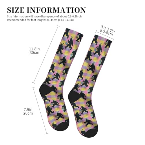 FREEHOTU Compression Knee High Socks for Women/Men Circulation 15-20 Mmhg - color: Easter Bigfoots