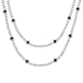 LuxeFlex 4mm Iced Out Four Leaf Tennis Chain,White Gold Plated with 5A Zircon Stones, exquisite Handmade Hip Hop Bling Necklace Perfect Unisex Jewelry Gift - color: White Gold, size: 20 INCH