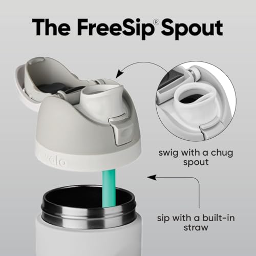 Owala FreeSip Stainless Steel Water Bottle 24 oz Blue (Blue Jay) - color: Blue Jay, size: 24 Ounces