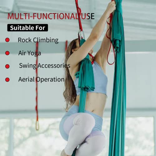 Aerial Yoga Hammock Daisy Chains Strap, Strong 22kN Adjustable with 10 Loops, No Stretch, Yoga Straps Nylon Chain Sling for Aerial Yoga,Swing, Hammock, Suspension, Exercise - color: Red, size: 40"×0.79"