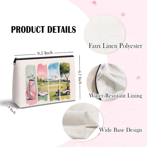 Golf Gifts for Women, Zipper Makeup Bag for Golfers - color: Golf