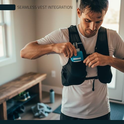 FITLY Soft Flask Running Water Bottle - Collapsible Hydration Flask - color: Blue, size: 13.5 Ounces