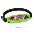 USHAKE Slim Running Belt Women Men, Bounce Free Fanny Pack Phone Holder - color: Neo Green