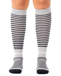 Comrad Knee High Compression Socks - color: Grey/Black Stripe, size: Medium
