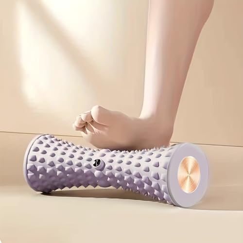 Foot Massage Roller with Speed Control, Deep Tissue Rough Surface, Medium Stiffness, Manual Operation for Yoga and Home Fitness, Pink - color: Pink