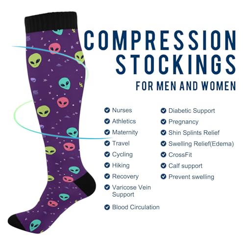 Wusikd Cute Penguin Compression Socks for Women and Men Circulation Long Socks for Athletic Running 1 - color: Multi 27