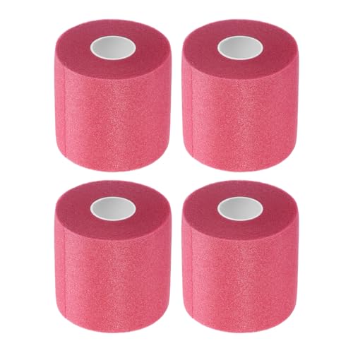 PATIKIL Foam Pre Wrap Athletic Tape 2.75 Inch x 30 Yards, 4 Rolls Non-Adhesive Prewrap Headbands for Hair Soccer Sport Wrists Elbows Knees Ankles, Rose Red - color: Rose Red
