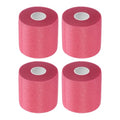 PATIKIL Foam Pre Wrap Athletic Tape 2.75 Inch x 30 Yards, 4 Rolls Non-Adhesive Prewrap Headbands for Hair Soccer Sport Wrists Elbows Knees Ankles, Rose Red - color: Rose Red