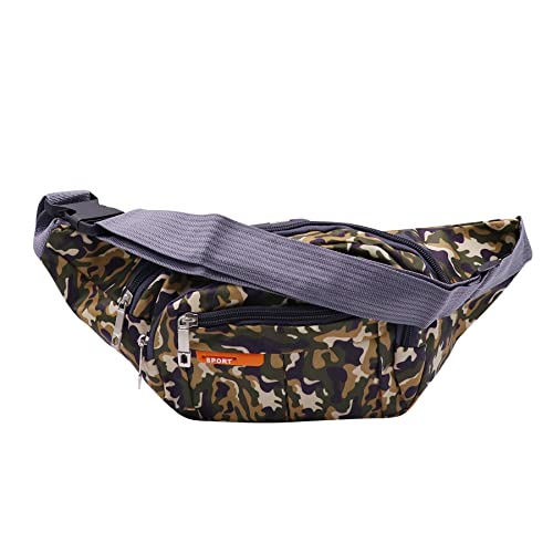 AIBEARTY Kids Fanny Pack Boys Small Camouflage Waist Pack Belt Waist Bag Pack Pouch with Adjustable Strap for Children Sport Running, Camping, Trip Brown(2 Layer) - color: Brown (2 Layer)