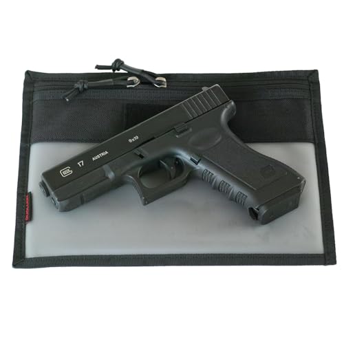 3-Pack Handgun Case,Soft Pistol Rug Case Tactical Handgun Storage Pouch with for Hunting Shooting Range Sports 4 of ID Patches Included (Small Black) - color: Small Black