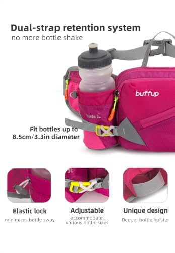 Lightweight Sports Fanny Pack with Bottle Holder,Waist Pack for Hiking,Running,Cycling & Outdoor Adventures (Red) - color: Red
