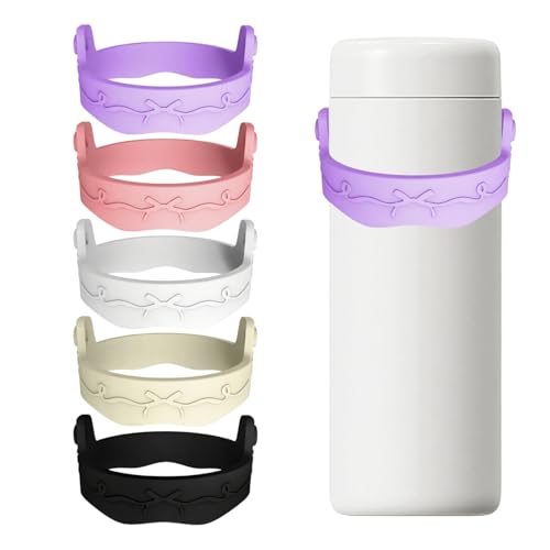 5Pcs Water Bottle Handle Silicone Water Ring Sling Bottle Carrier for Travel and Outdoor Use Secure Grip Lightweight Compact
