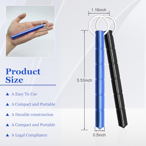 Self Defense Keychain for Women - Emergency Glass Breaker, Personal Security Tool & Safety Keychain Set (Silver, Blue, Black)