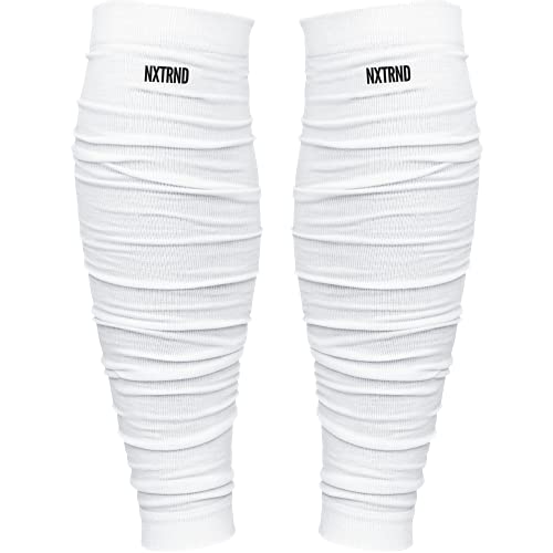Nxtrnd Football Leg Sleeves, Calf Sleeves for Men & Boys, Sold as a Pair - color: White, size: One Size