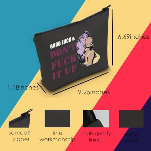MNIGIU RP Fan Gift Drag Race Cosmetic Bag Good Luck & Don't Fck It up Makeup Zipper Pouch for Drag Queen Fans (Good Black Bag)
