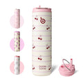 BOTTLE BOTTLE Insulated Water Bottle 24oz with Straw Lid and Handle Sports - color: Happy Cherry