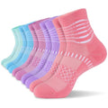 IRAMY Ankle Compression Socks Women Men Plantar Fasciitis Relief 3/5 Pairs - color: Cyan+light Blue+rose Red+purple+pink(5 Pairs), size: Large