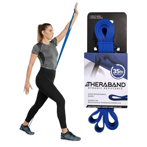THERABAND High Resistance Band, Exercise, Workout, Physical Therapy, Blue - size: Heavy (35 lbs)