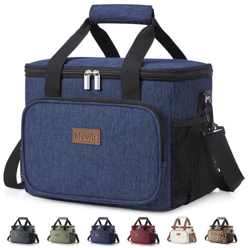 Lifewit Insulated Lunch Box for Men, Lunch Bag Cooler Women, 32-Can 20L - color: Dark Blue, size: Large(15L)