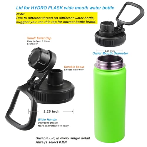 Lid for Hydro Flask Wide Mouth Sport Water Bottles, Spout Lid for Hydroflask 18 oz 32 oz 40 oz Wide Mouth Bottle Lid Replacement Cap (Black+ Grey) - color: Black+ Grey