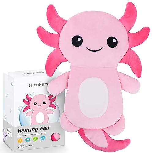 Microwave Heating Pad for Period Cramps Pain Relief, 16"×12", Pink Axolotl - size: Pink Axolotl