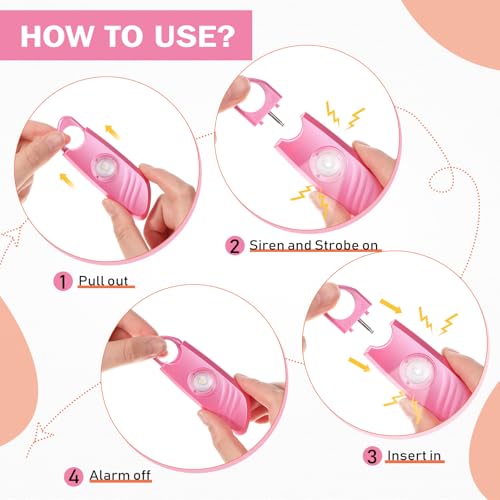 Relaxweex 12 Pcs Personal Safety Alarm for Women with LED Strobe Light and 12 pcs Keychain 130DB Loud Sound Personal Siren Emergency Self Defense Alarm Keychain Safety Devices for Women Men Elderly