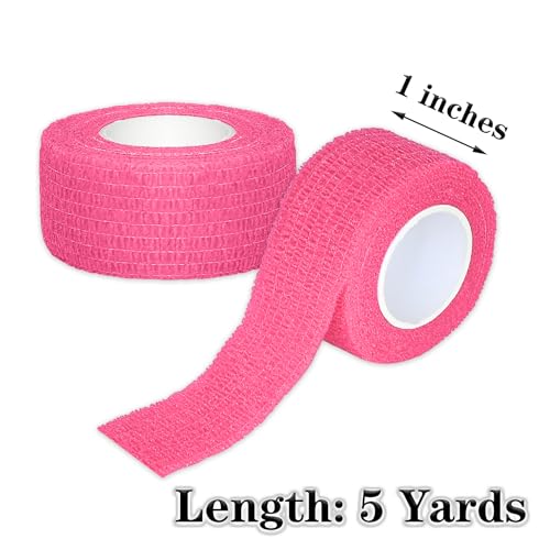 Tindobewan Self Adhesive Bandage Wrap, 1 Inch 8 Rolls Pink - color: Pink, size: 1 Inch