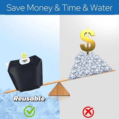 Ice Bath Bags, 5L Black Reusable Cold Plunge Tubs Water Chiller, Leakproof Portable Freezer Water Bags with Quick-Freeze Design, Home & Gym Muscle Recovery Therapy(3 Pack)