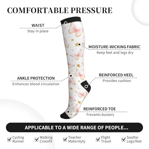 Graduated Compression Socks Knee High For Women Men Athletic - color: 21