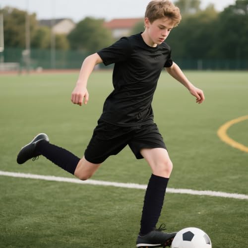 Dxhycc 2 Pairs Scrunch Football Socks Athletic Football Leg Sleeves - color: Black