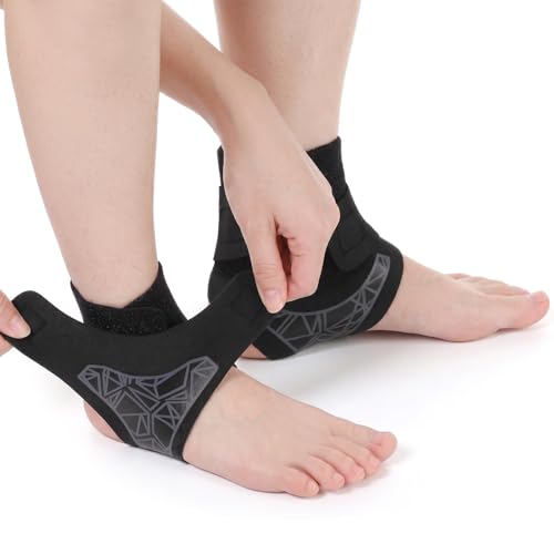 Yolev 2 Pack Elastic Ankle Braces,Ankle Wrap Ankle Sleeve,Black Gray,L/XL