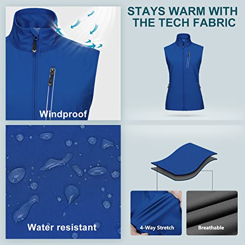 33,000ft Women's Lightweight Running Vest with 6 Pockets for Travel Golf - color: Azure, size: XX-Large