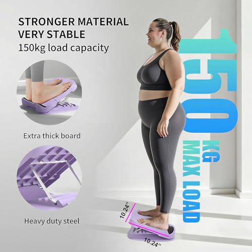 PROIRON Slant Board, Adjustable Calf Stretch Board, Thick Heel Pad for Comfort Stretching, Calf Stretcher Incline Board, Anti Slip Surface & Base for Safe Exercise, Ankle Heel Mobility, 10"x10" - color: Purple