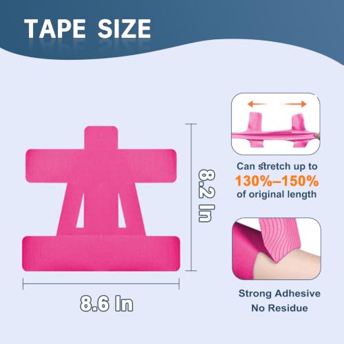 Precut Kinesiology Tape for Shoulder, 10 Pcs, Pink - color: Pink, size: 10 Pcs
